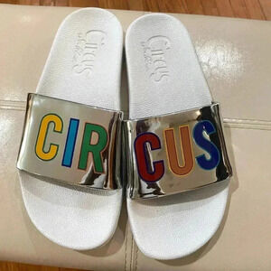 Sam Edelman Metallic Pool Slides Sz 8M